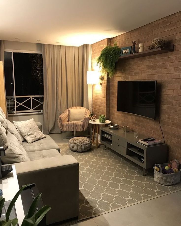 Tapete para sala de apartamento pequeno: 80+ modelos